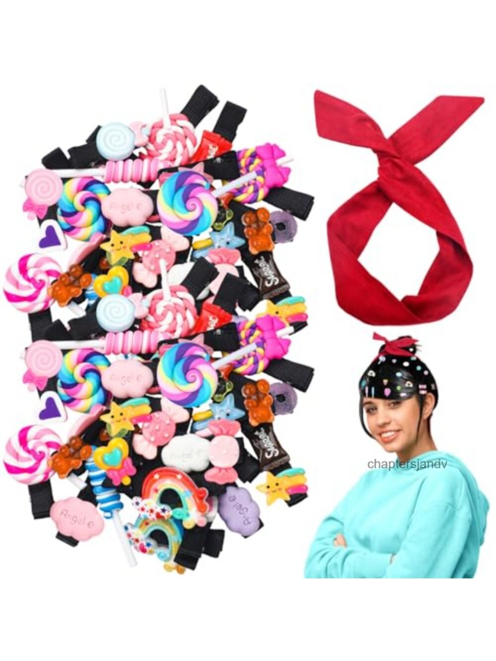 Halloween Candy Hair Accessories Set Resin Charms Wire Headband Bobby Pins